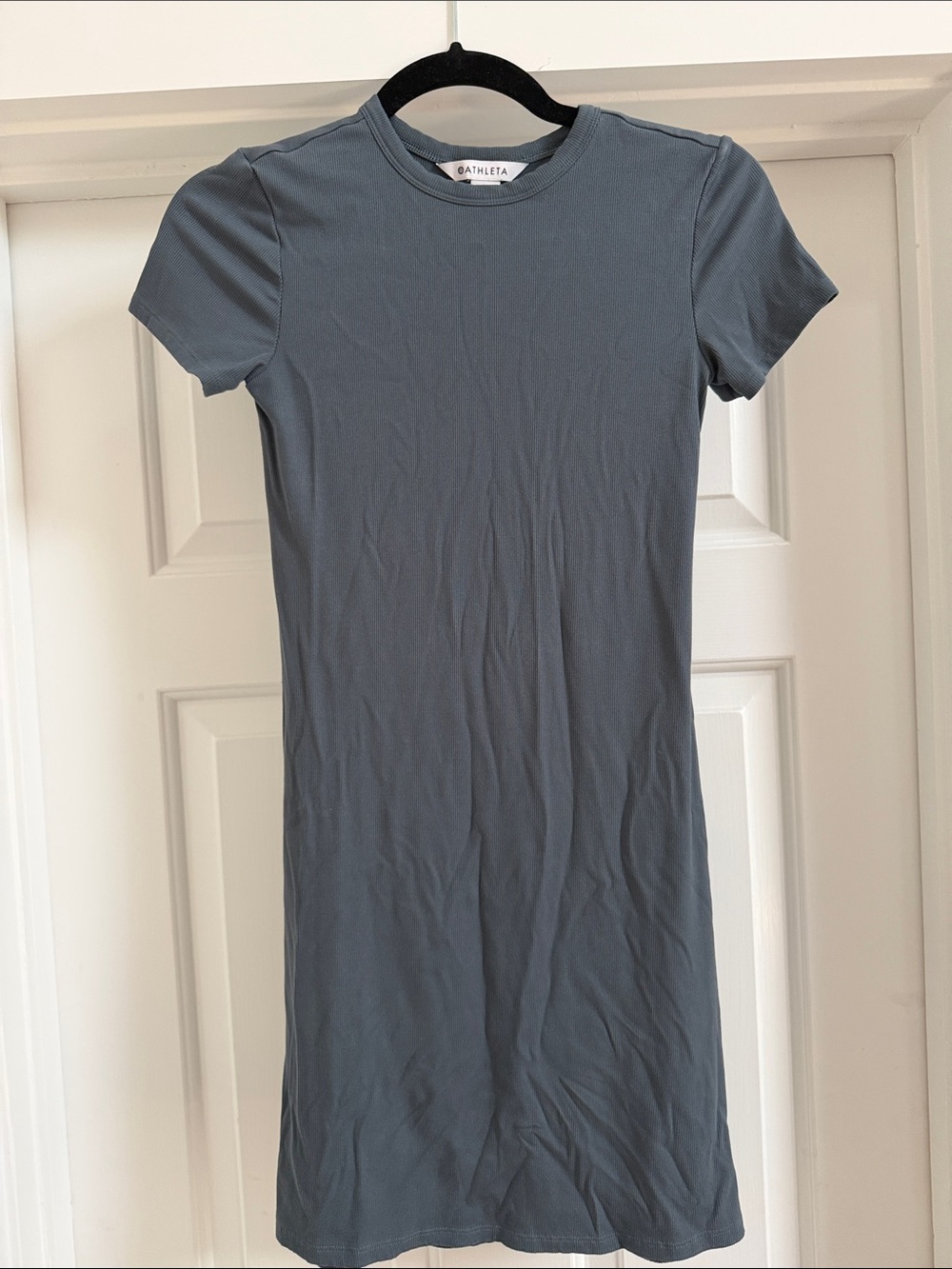 Athleta Charcoal Blue Crewneck Tee Dress